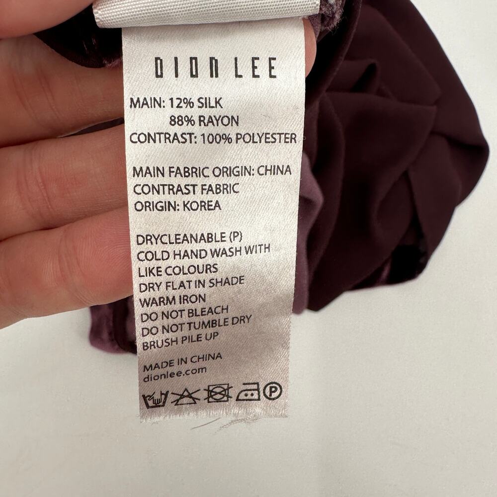 DION LEE Velvet Silk Fine Line Cami Top in Wine // M - Picture 14 of 14